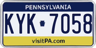 PA license plate KYK7058