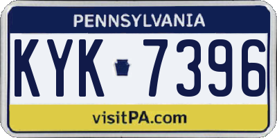 PA license plate KYK7396