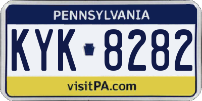 PA license plate KYK8282