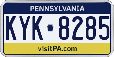 PA license plate KYK8285