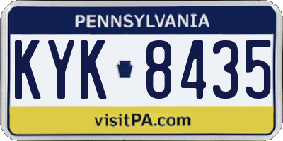 PA license plate KYK8435