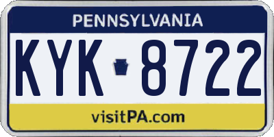 PA license plate KYK8722