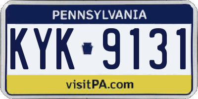 PA license plate KYK9131