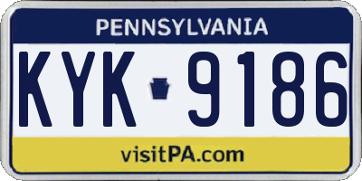 PA license plate KYK9186