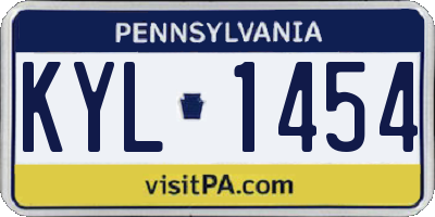 PA license plate KYL1454