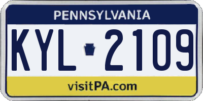 PA license plate KYL2109
