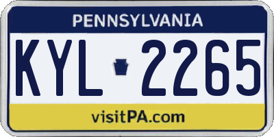 PA license plate KYL2265