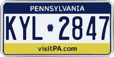 PA license plate KYL2847