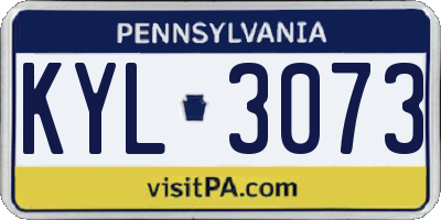 PA license plate KYL3073