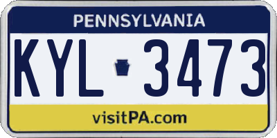 PA license plate KYL3473