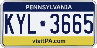PA license plate KYL3665