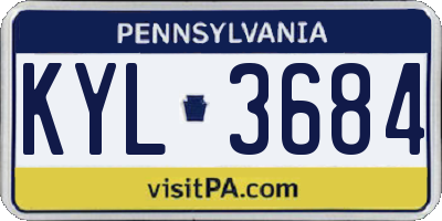 PA license plate KYL3684