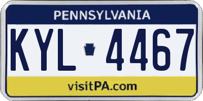 PA license plate KYL4467