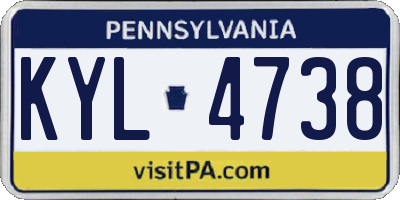 PA license plate KYL4738
