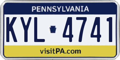 PA license plate KYL4741