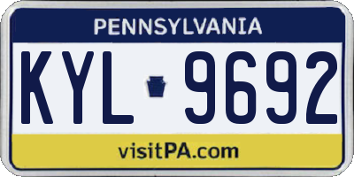 PA license plate KYL9692