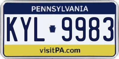 PA license plate KYL9983