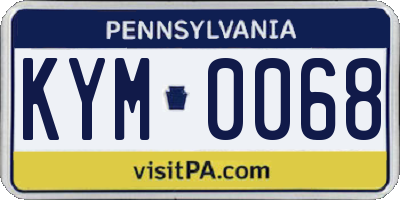 PA license plate KYM0068