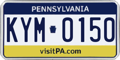 PA license plate KYM0150