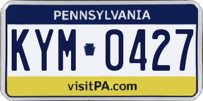 PA license plate KYM0427