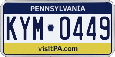 PA license plate KYM0449