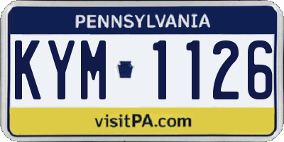 PA license plate KYM1126
