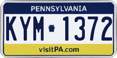 PA license plate KYM1372