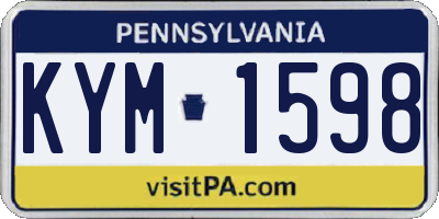 PA license plate KYM1598