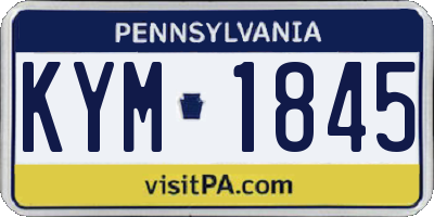 PA license plate KYM1845