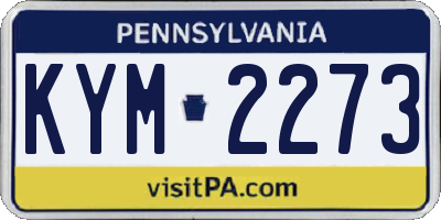 PA license plate KYM2273