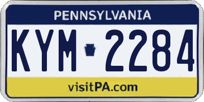 PA license plate KYM2284