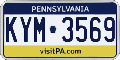 PA license plate KYM3569