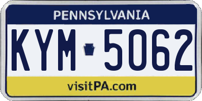 PA license plate KYM5062