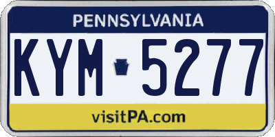 PA license plate KYM5277