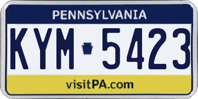 PA license plate KYM5423