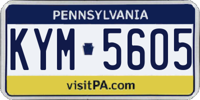 PA license plate KYM5605