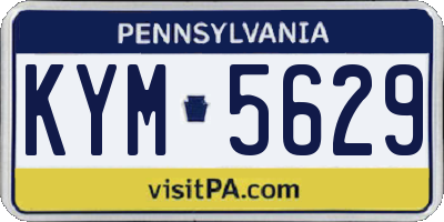 PA license plate KYM5629