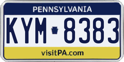PA license plate KYM8383