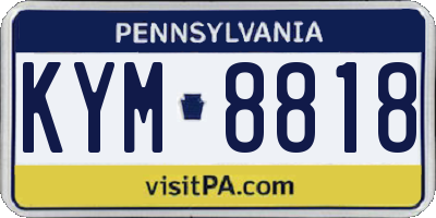 PA license plate KYM8818