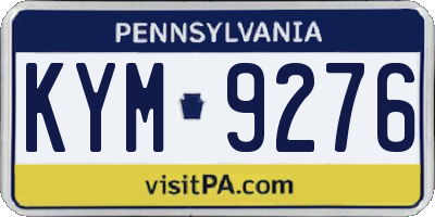PA license plate KYM9276