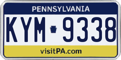 PA license plate KYM9338