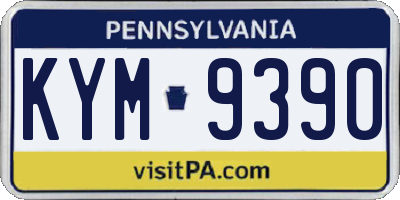 PA license plate KYM9390