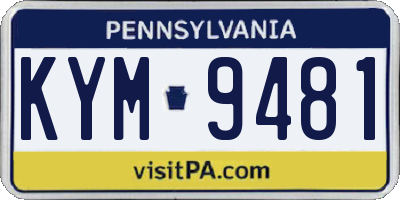 PA license plate KYM9481
