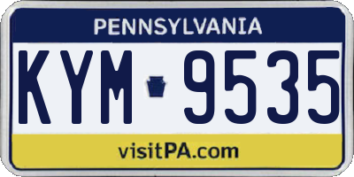 PA license plate KYM9535