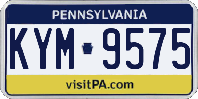PA license plate KYM9575