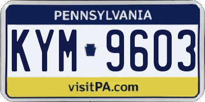 PA license plate KYM9603