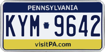 PA license plate KYM9642