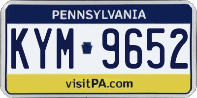PA license plate KYM9652