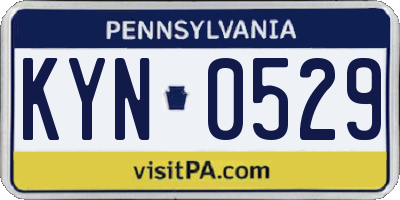 PA license plate KYN0529