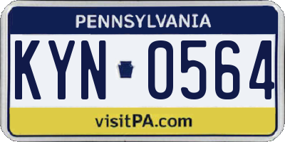 PA license plate KYN0564